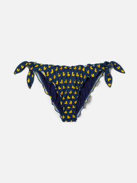 Braguita de bikini Classic Moon en azul marino con estampado de patos 