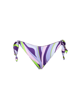 Woman swim briefs with shape wave print