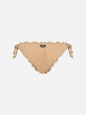 Woman gold lurex classic swim briefs Moon - MC2 Saint Barth