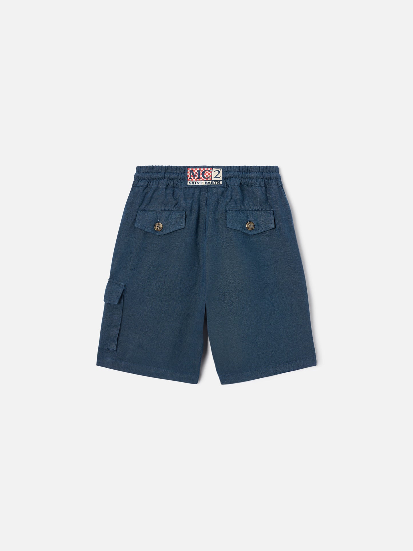 Bermuda Marseille Jr in lino blu