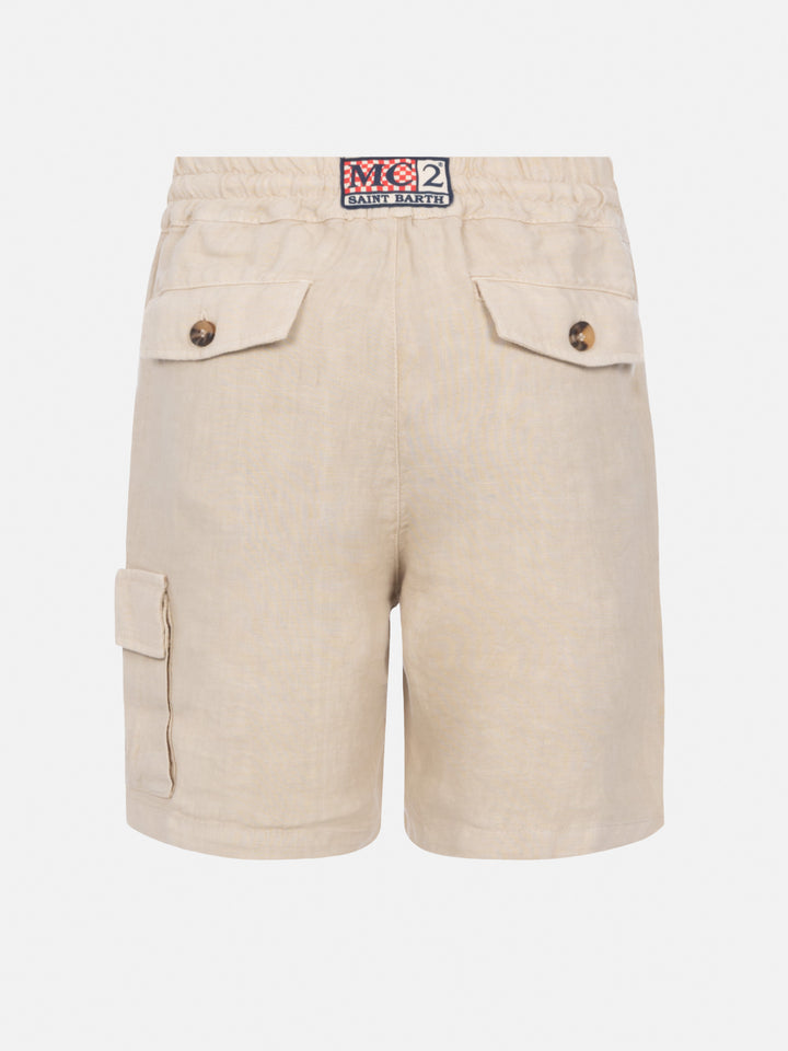 Marseille Jr beige linen bemuda - MC2 Saint Barth
