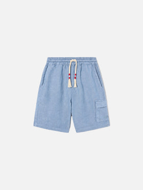 Short Bermuda Marseille Jr en chambray denim clair 