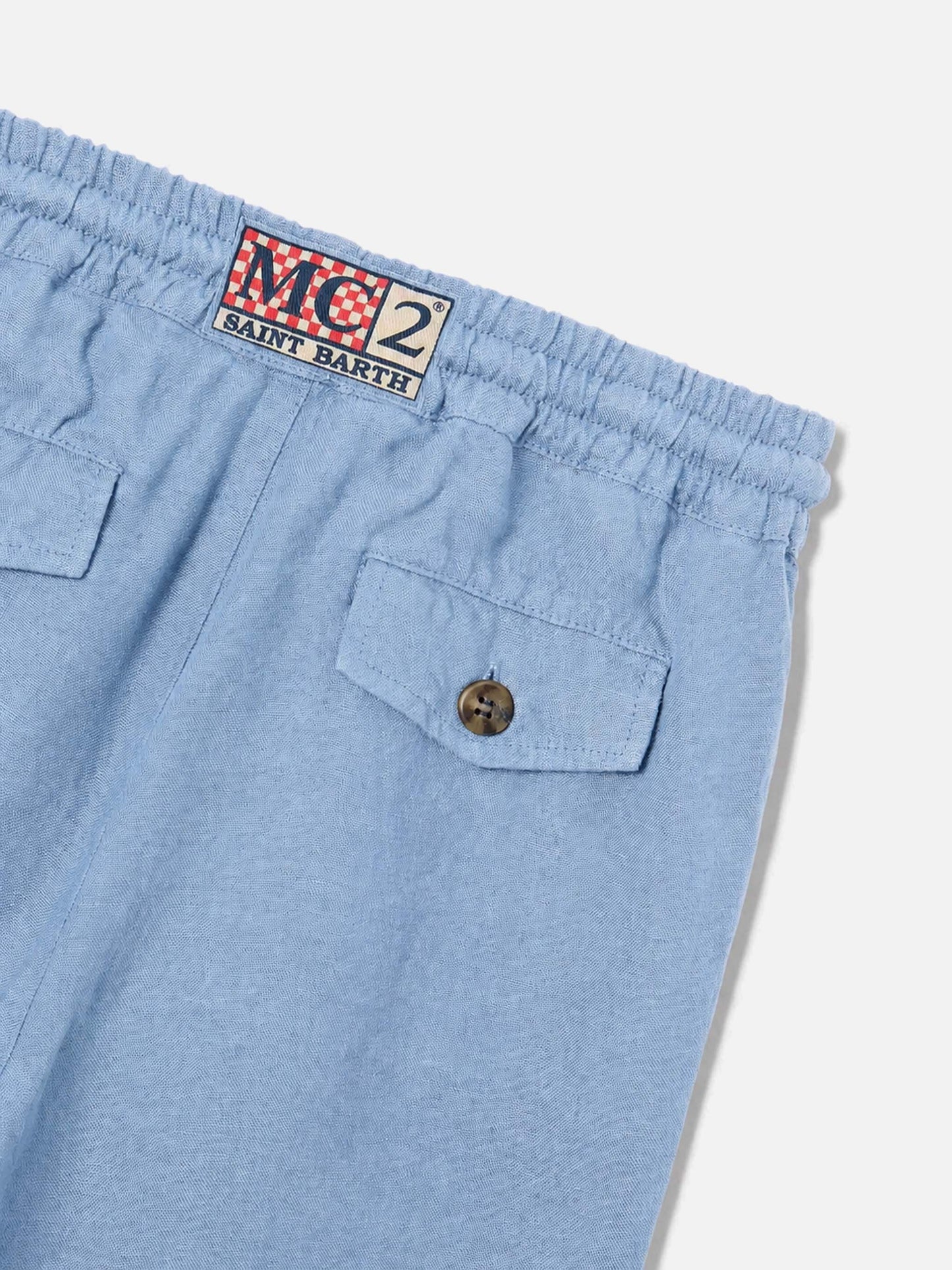 Short Bermuda Marseille Jr en chambray denim clair 