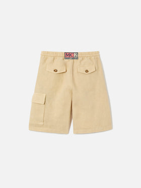 Beige Marseille Jr Shorts aus Leinen 