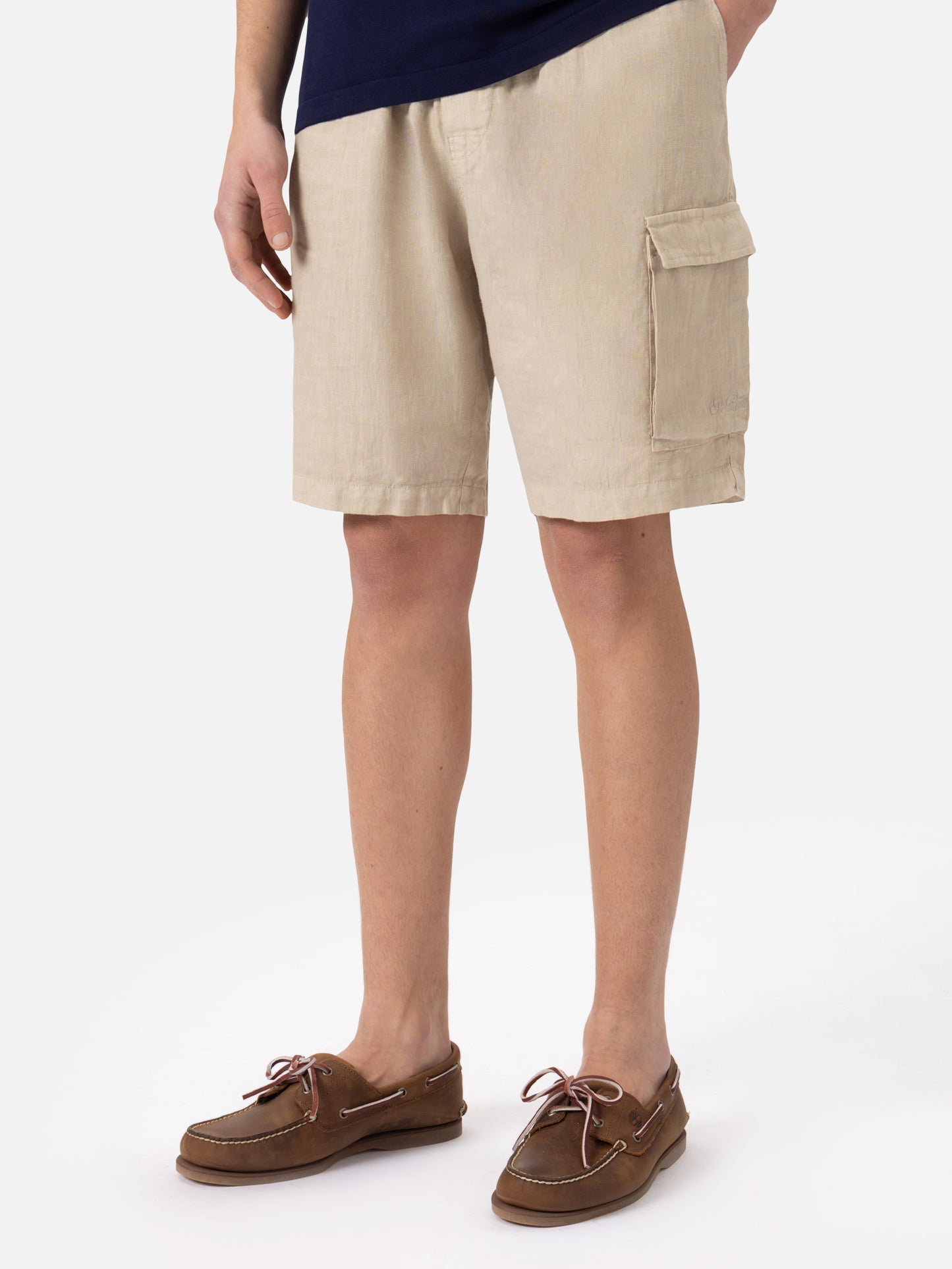Beige linen bermuda Marseille - MC2 Saint Barth
