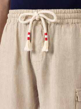 Beige linen bermuda Marseille - MC2 Saint Barth