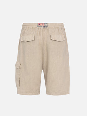 Beige linen bermuda Marseille - MC2 Saint Barth