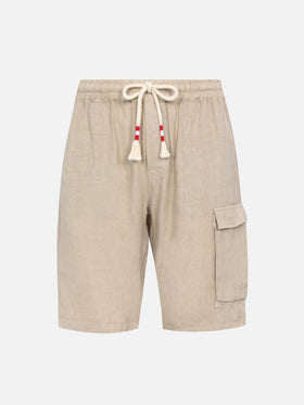 Beige linen bermuda Marseille - MC2 Saint Barth