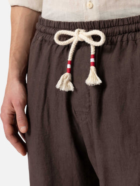 Brown linen bermuda Marseille - MC2 Saint Barth
