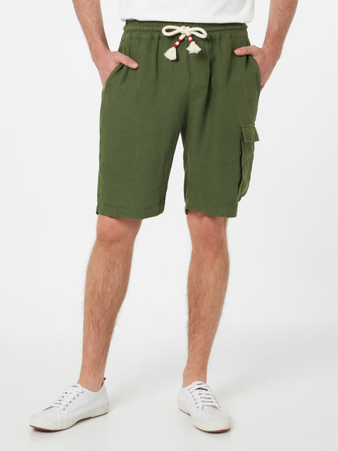 Military green linen bermuda Marseille - MC2 Saint Barth