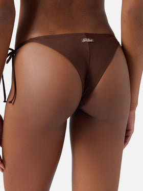 Bikini brassière Paloma Marielle marron foncé avec liens à nouer 