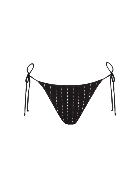 Marielle black classic swim briefs with striped rhinestone embellishment - MC2 Saint Barth