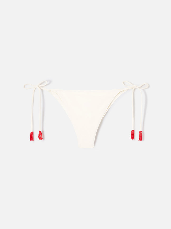 Paloma Marielle cream bikini with beads and tassels