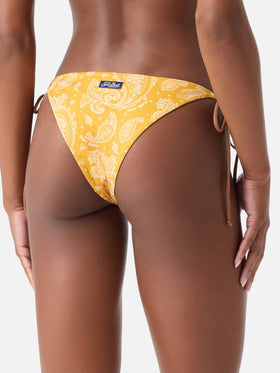 Bas de maillot Marielle ocre à imprimé paisley 