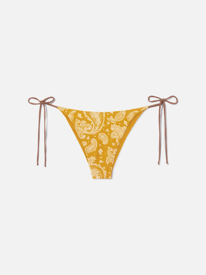 Ochre Marielle swim briefs with paisley print