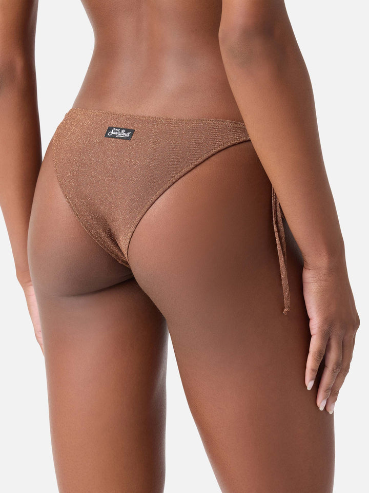 Braune Marielle Bikinihose aus Lurex 