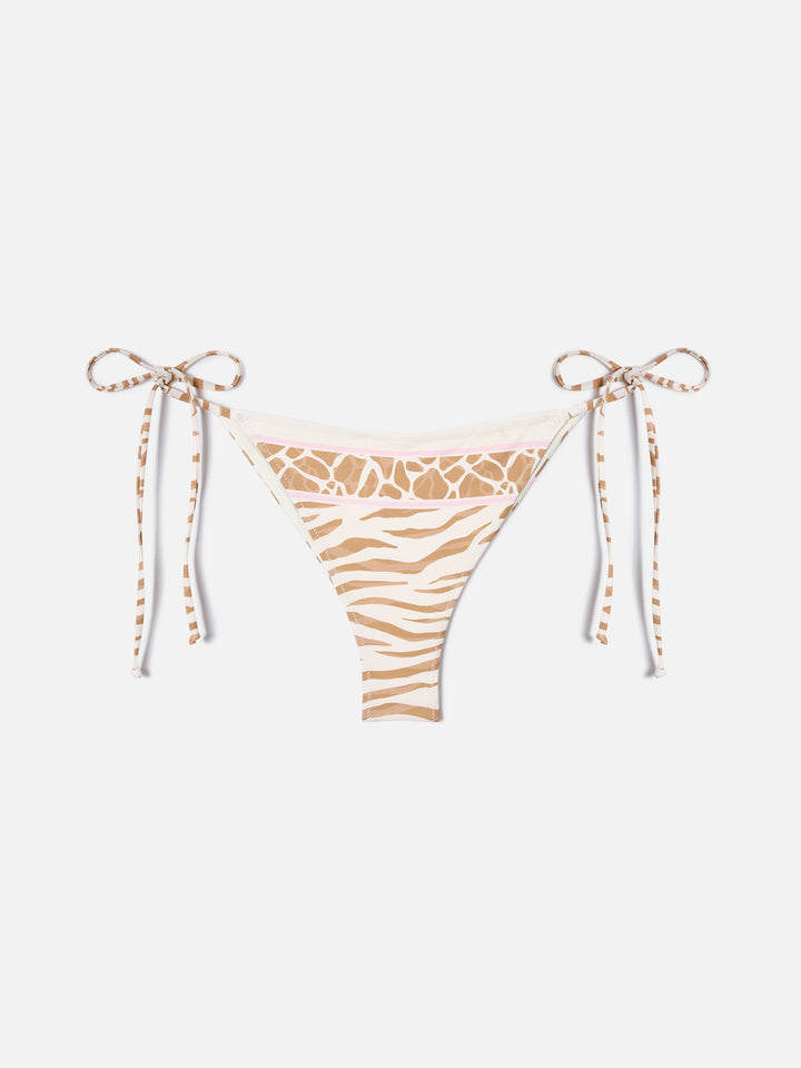 Bikini Rio Marielle con stampa animalier beige