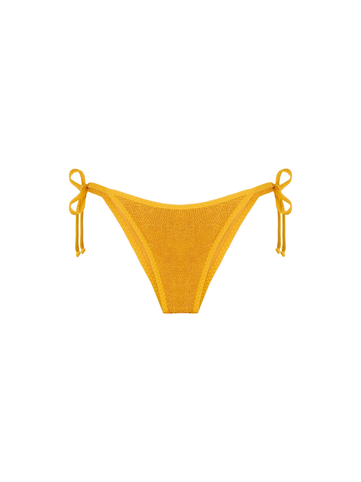 Slip mare donna crinkle ocra