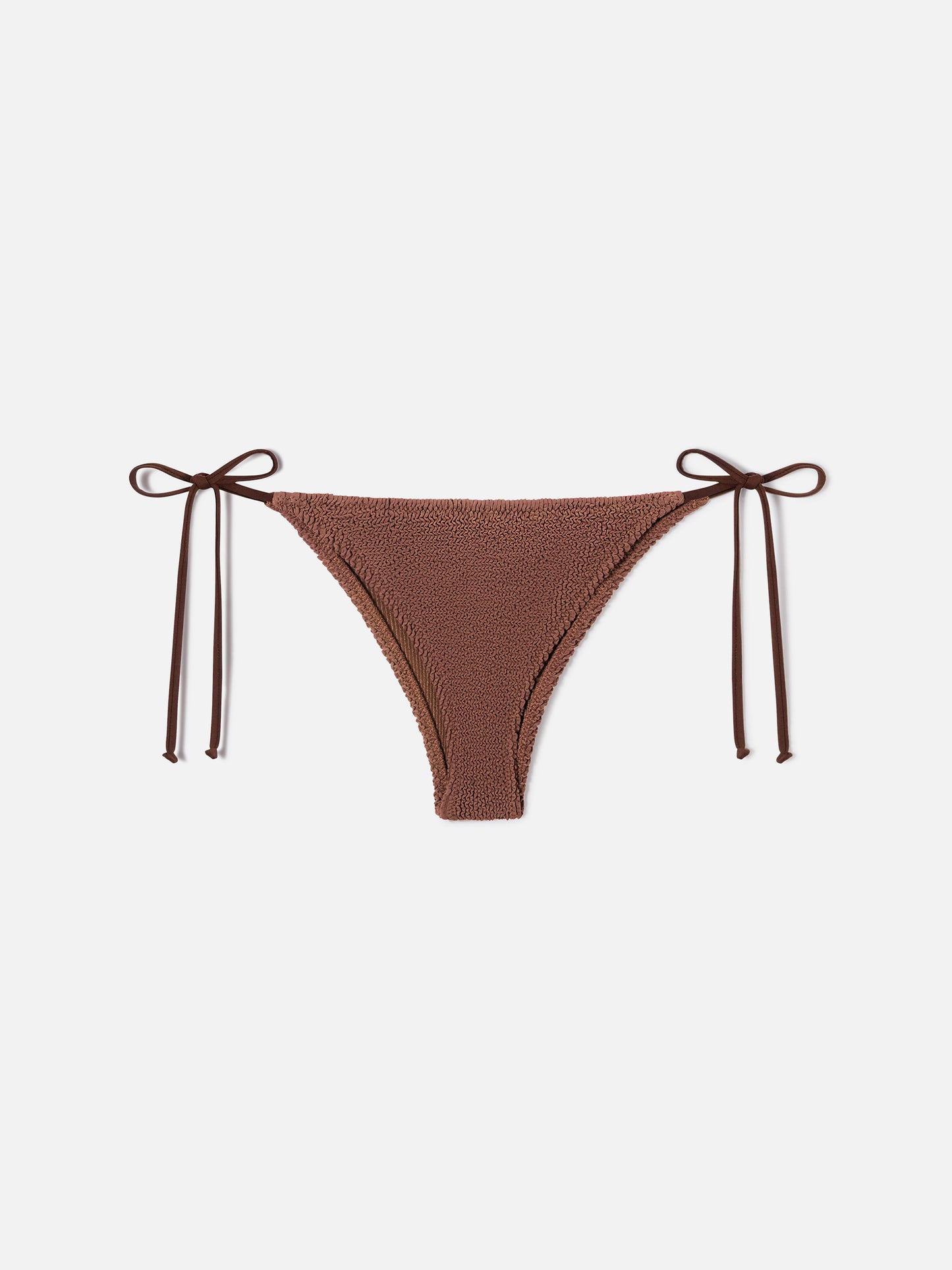 Braguita de bikini brasileña Marielle en tejido crinkle marrón 
