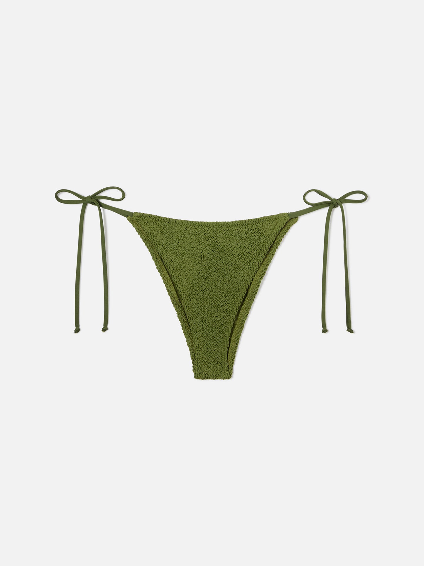 Marielle brasilianische Bikinihose aus Crinkle-Stoff in Military-Grün 