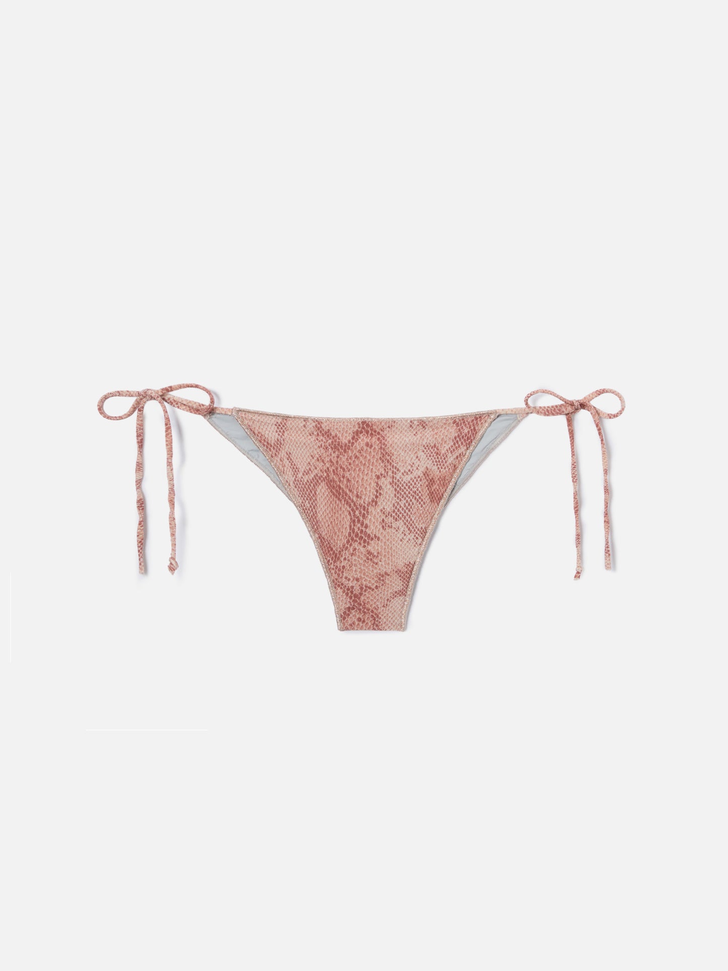 Marielle Overlock brazilian bikini bottoms in python-print lurex fabric