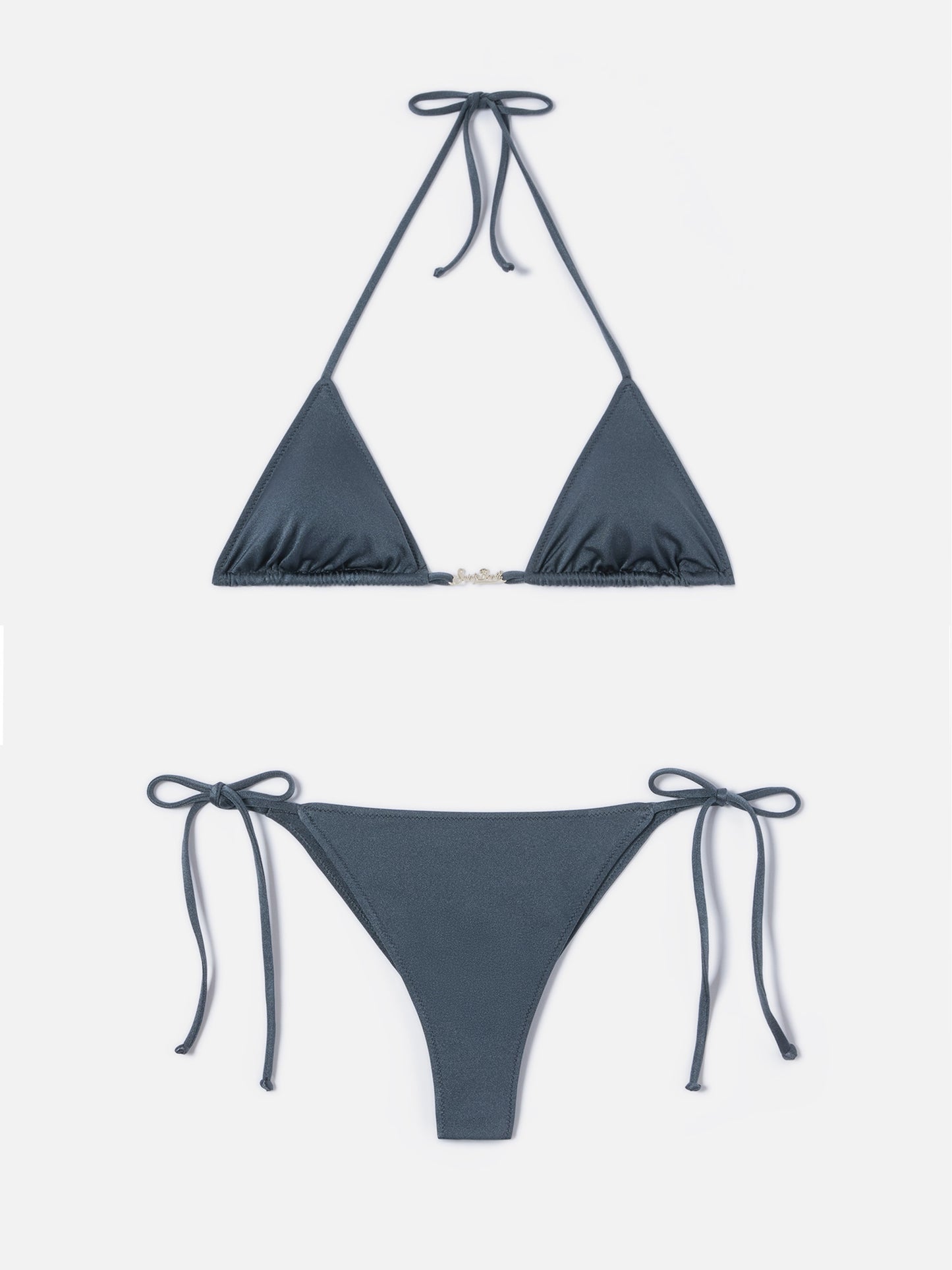 Bikini Leah Plate Marielle Plate gris à finition brillante 