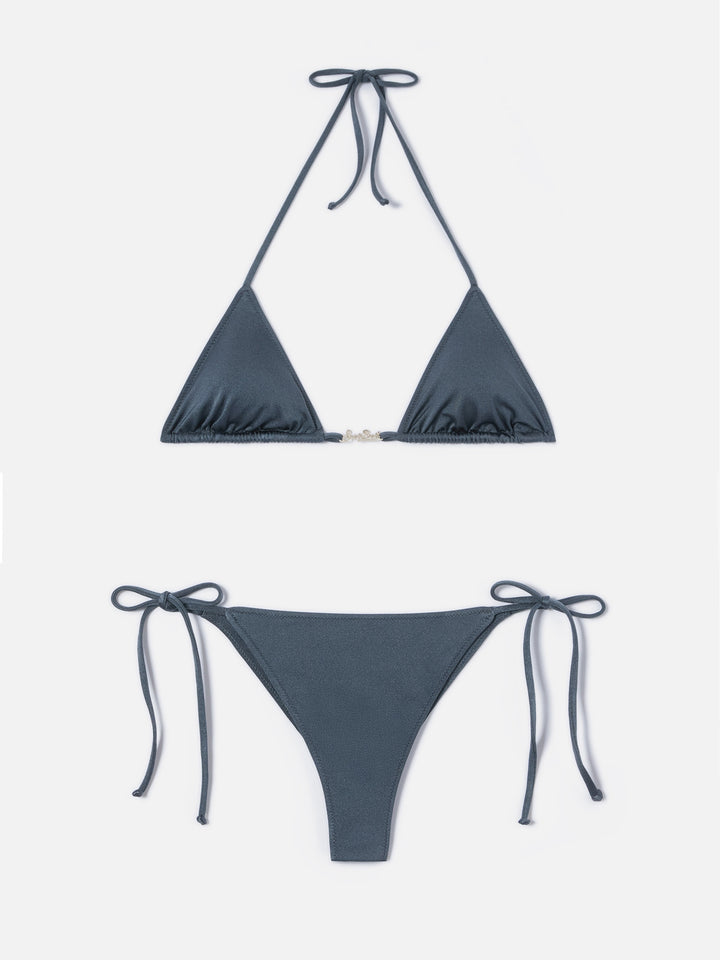 Leah Plate Marielle Plate grey glossy finish bikini