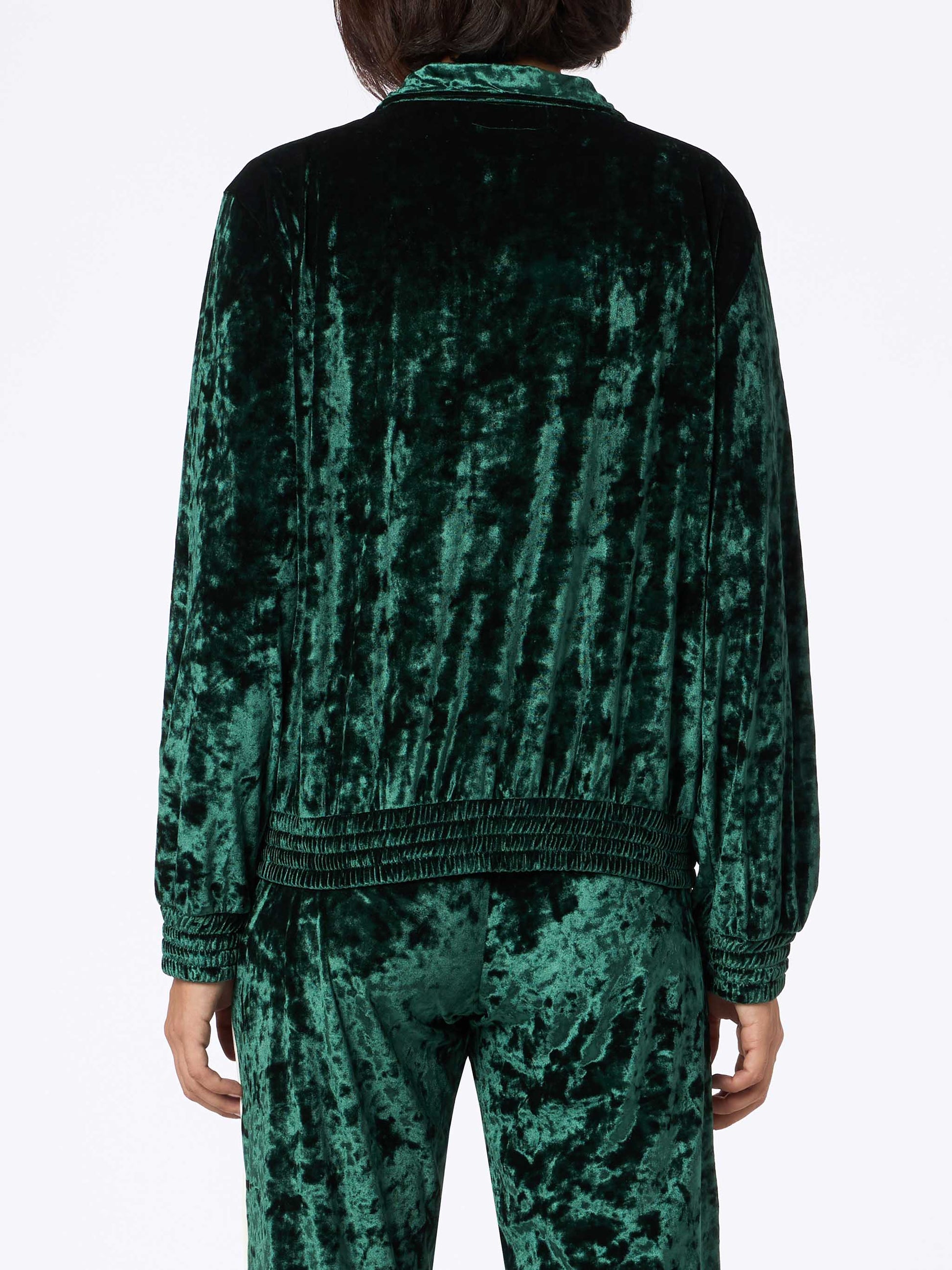 Woman green chenille sweatshirt Miriam - MC2 Saint Barth