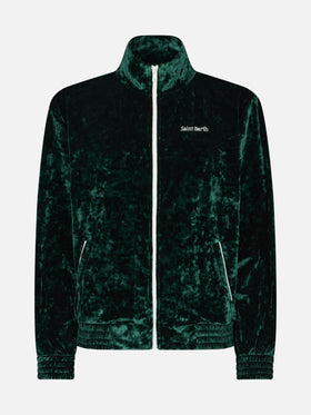 Woman green chenille sweatshirt Miriam - MC2 Saint Barth