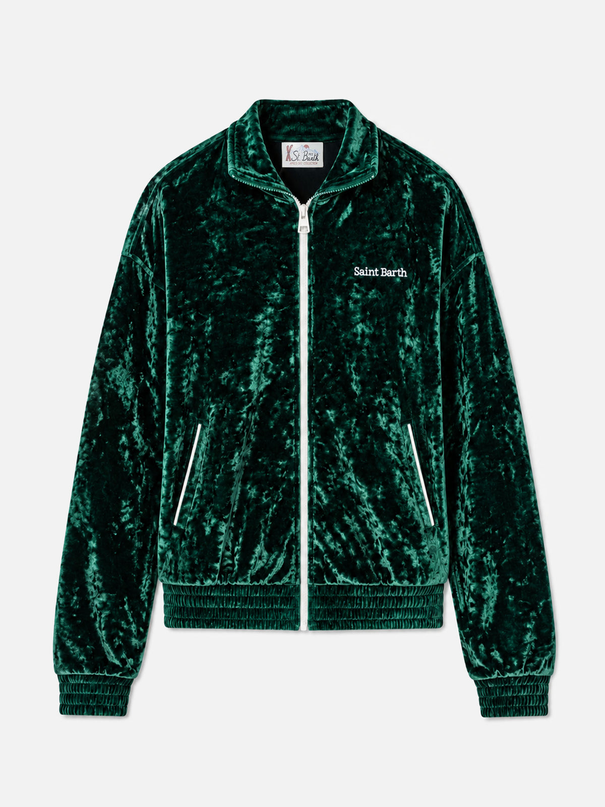 Sudadera Miriam de chenilla verde con bordado 