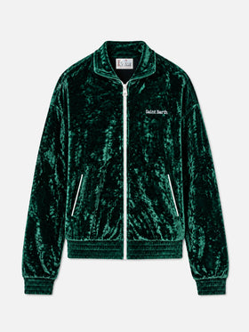 Sudadera Miriam de chenilla verde con bordado 