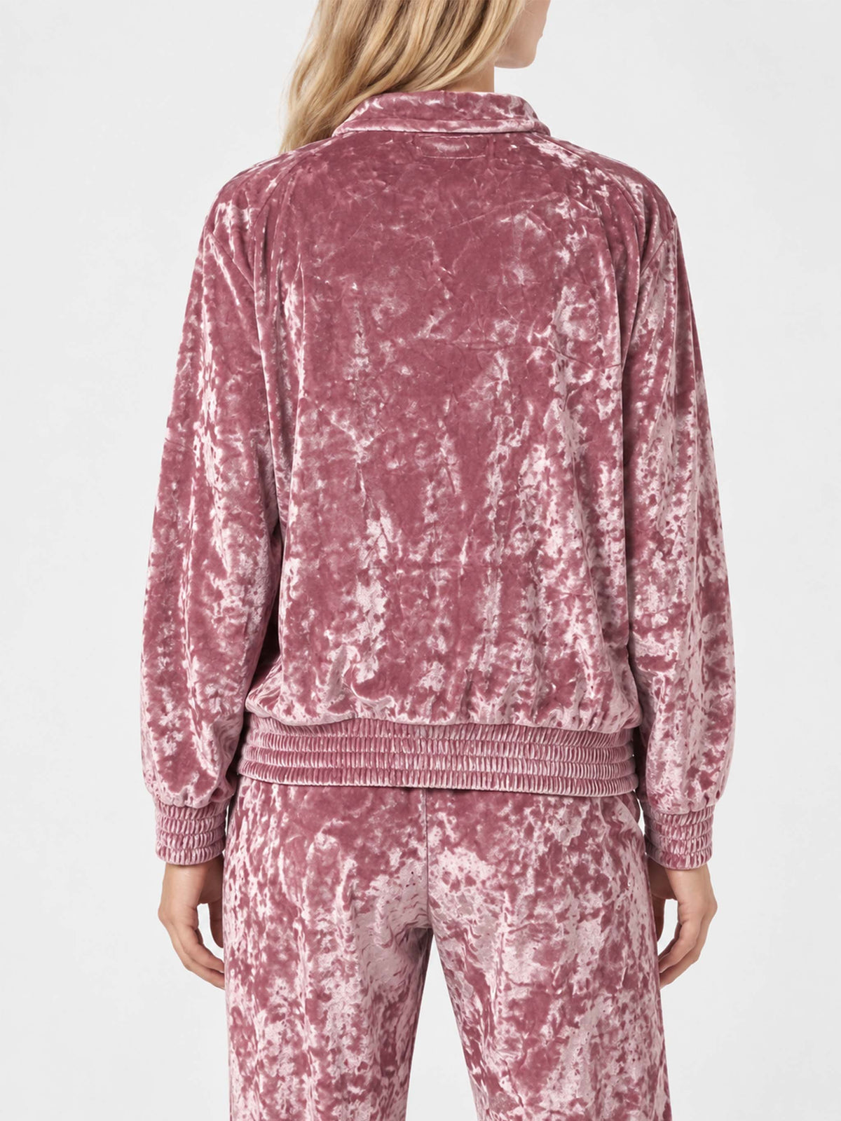 Miriam rosafarbener Chenille-Zip-Hoodie 