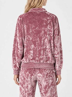 Miriam rosafarbener Chenille-Zip-Hoodie 