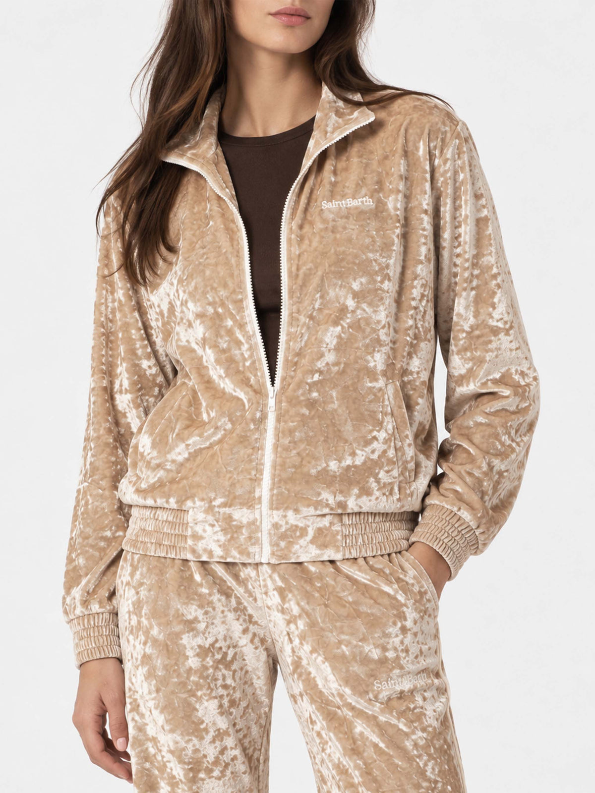Sudadera Miriam de chenilla beige 