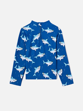 Moorish anti-UV t-shirt with shark print