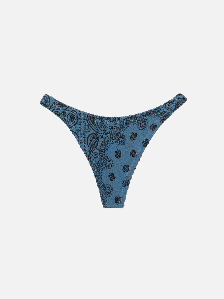 Naomi cheeky swim briefs with bandanna print - Naima crinkle classic bralette top with bandanna print