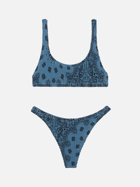 Naomi cheeky swim briefs with bandanna print - Naima crinkle classic bralette top with bandanna print