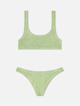 Naima Naomi light green crinkle lurex bikini