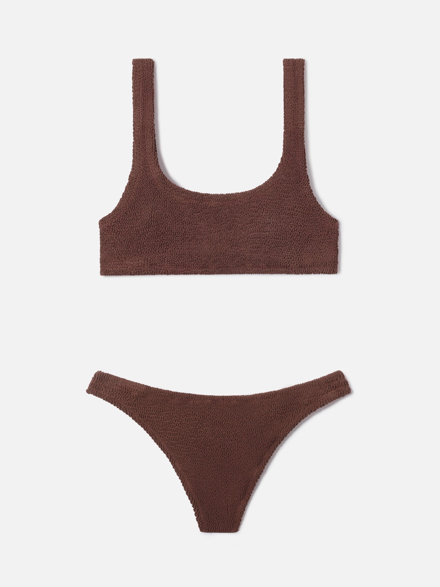 Bikini a bralette Naima Elise in crinkle marrone