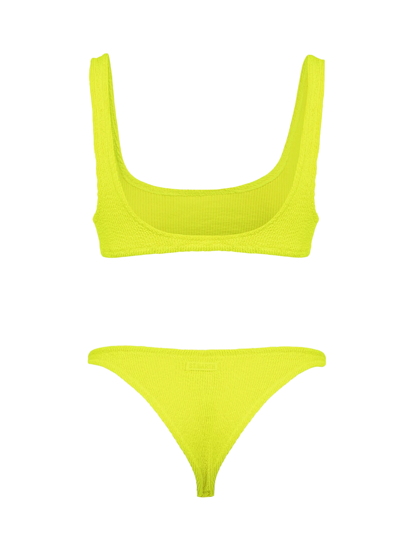 Woman fluo yellow classic crinkle bikini Naima Naomi - MC2 Saint Barth