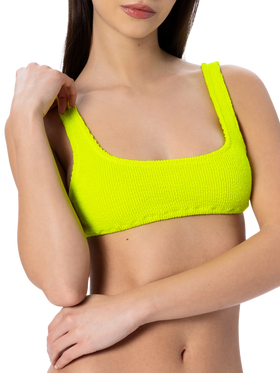 Woman fluo yellow classic crinkle bikini Naima Naomi - MC2 Saint Barth