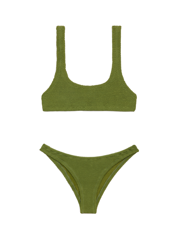 Bralette crinkle bikini Naima Elise in military green - MC2 Saint Barth