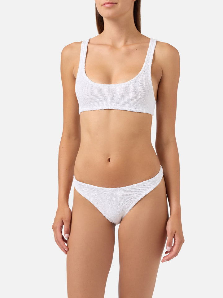 Bikini blanco de tejido crinkle Naima Elise 
