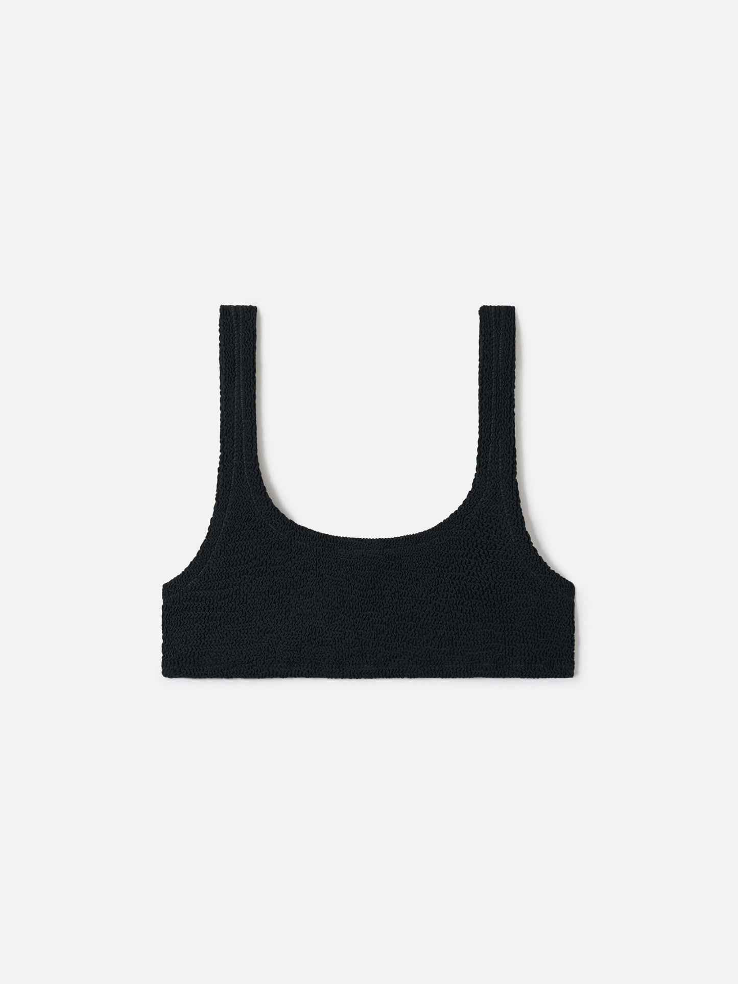 Haut de bikini brassière Naima en tissu froissé noir 
