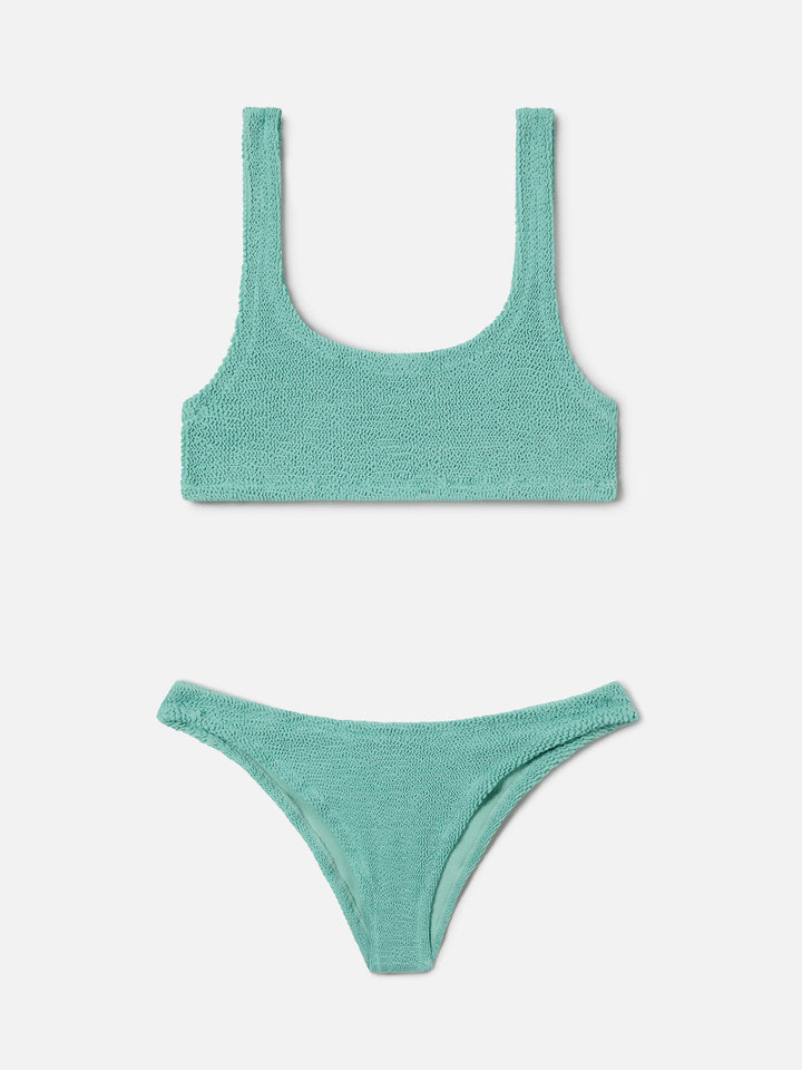 Naima Elise sage green crinkle bikini
