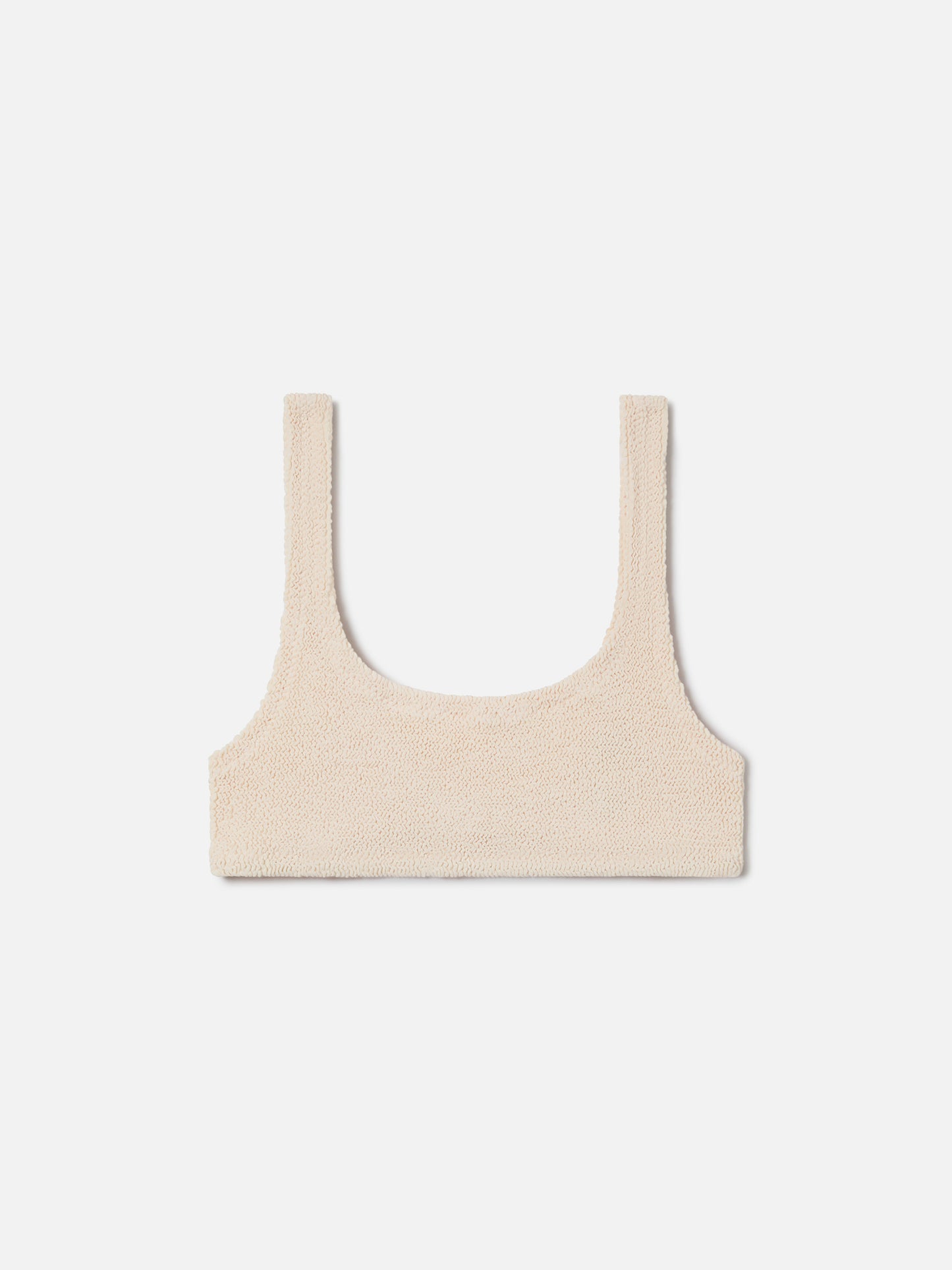 Naima bralette bikini top in light beige crinkle fabric