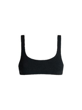Black Naima bralette bikini top in crinkle