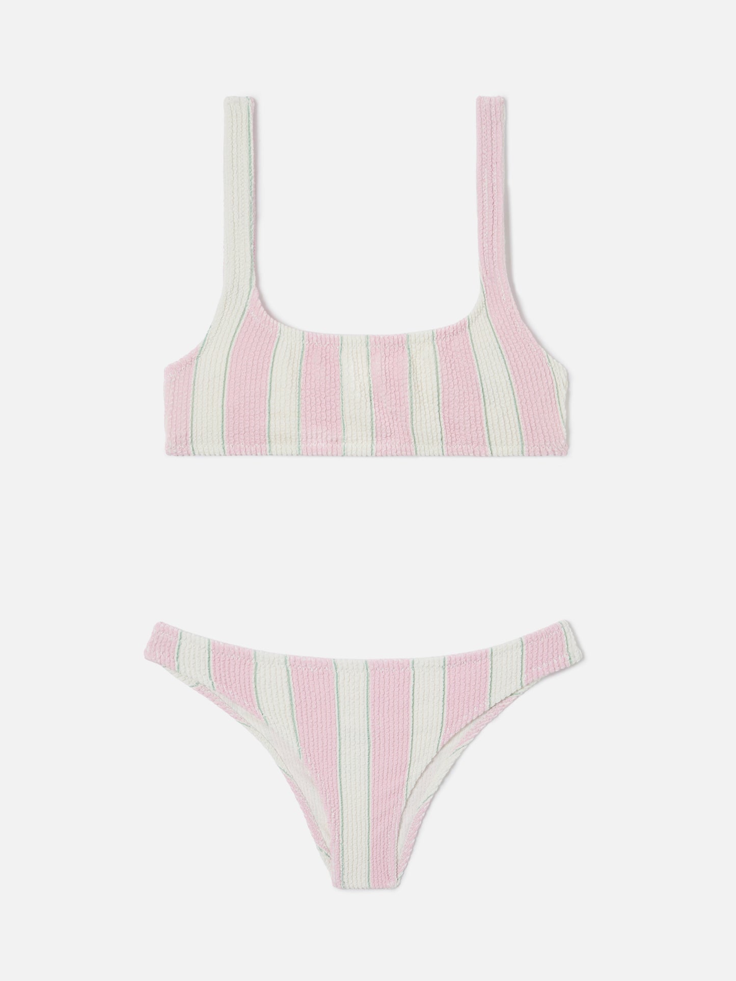 Bikini froncé rayé rose Naima Elise 