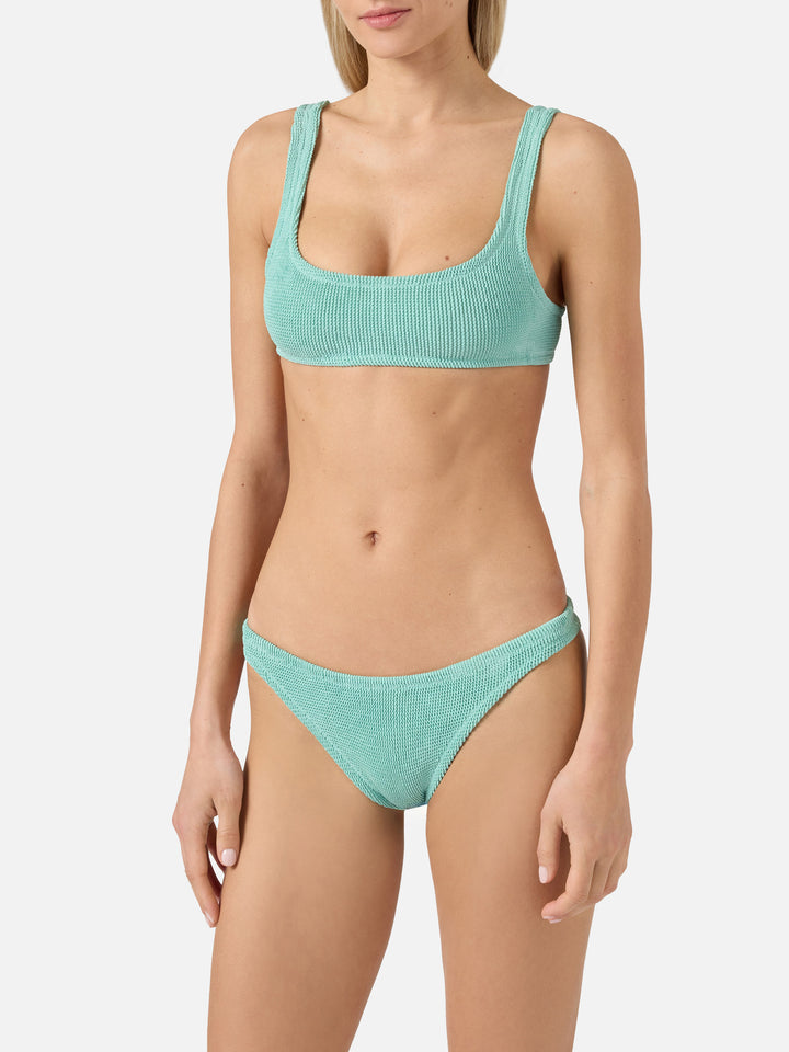 Bikini Naima Naomi in tessuto crinkle lurex verde acqua