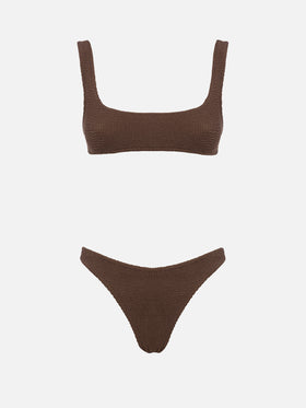 Bikini bralette de mujer marrón efecto crinkle Naima Naomi 